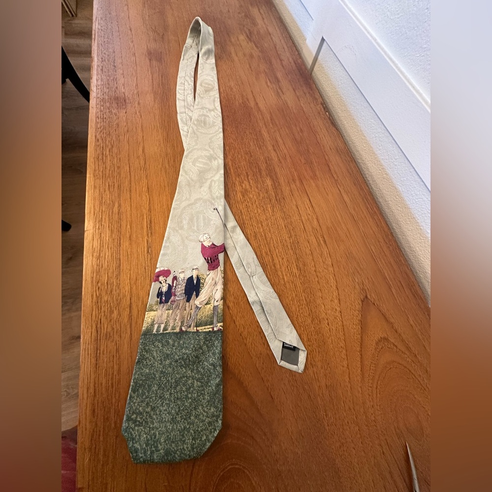 Vintage Robert Talbott Silk Necktie Tie Golf  theme , made in the USA